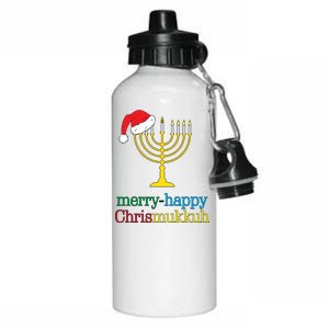 Merry-Happy Chrismukkah Aluminum Water Bottle