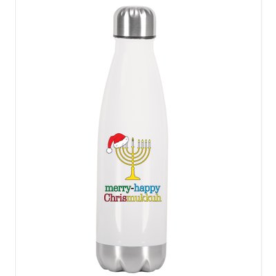 Merry-Happy Chrismukkah Stainless Steel Insulated Water Bottle