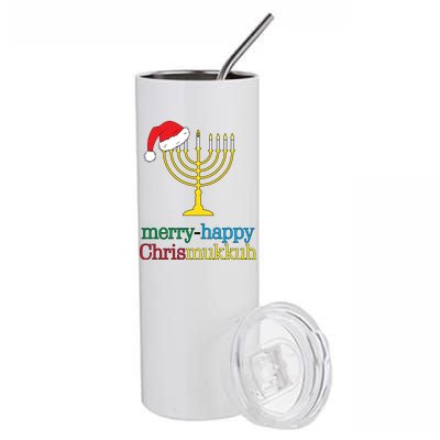 Merry-Happy Chrismukkah Stainless Steel Tumbler