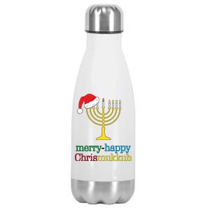 Merry-Happy Chrismukkah Stainless Steel Insulated Water Bottle