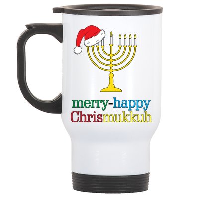 Merry-Happy Chrismukkah Stainless Steel Travel Mug