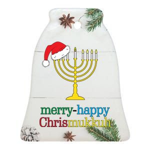 Merry-Happy Chrismukkah Ceramic Bell Ornament