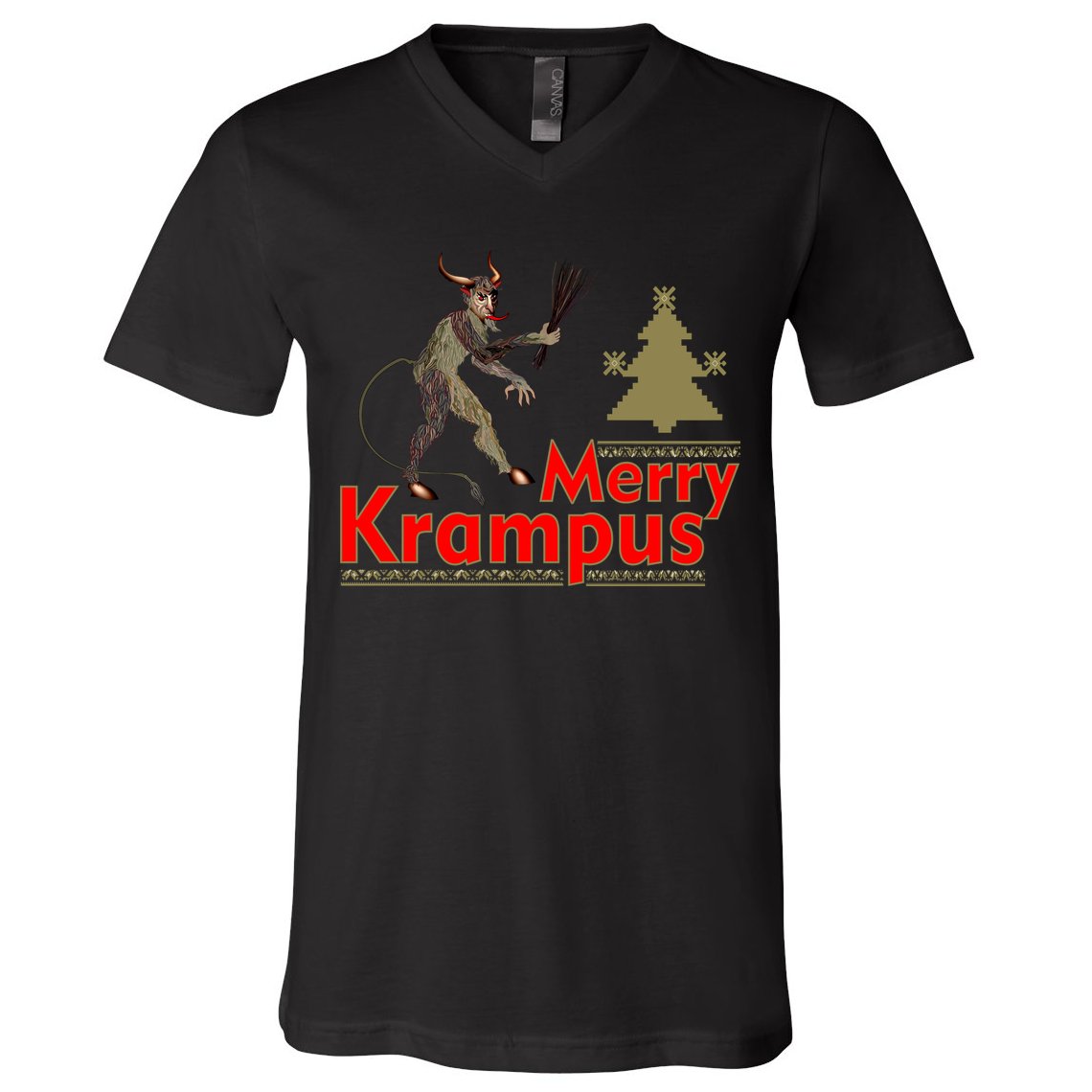 Merry Krampus V-Neck T-Shirt