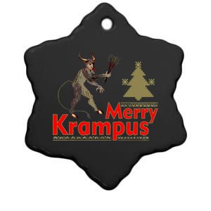 Merry Krampus Ceramic Star Ornament