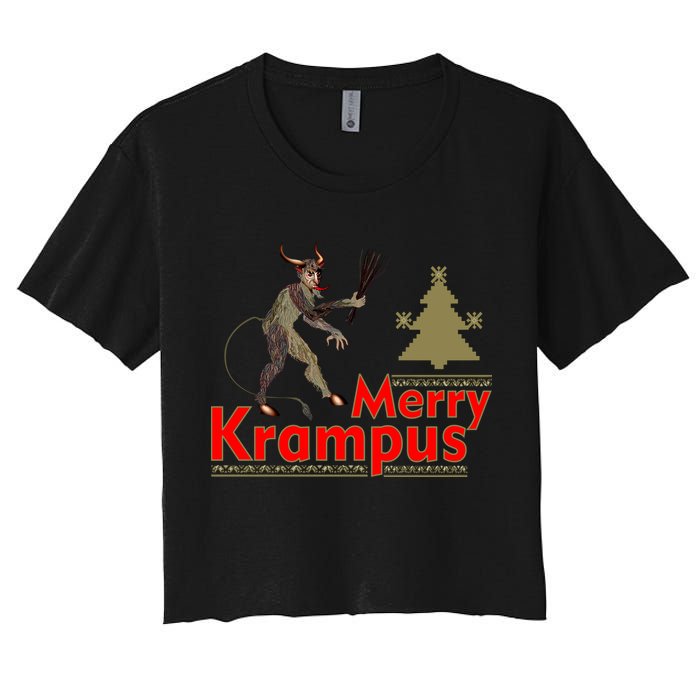 Merry Krampus Women's Crop Top Tee