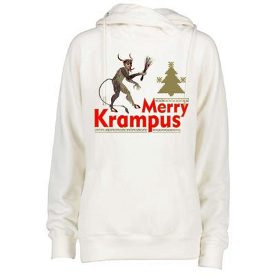 Merry Krampus Womens Funnel Neck Pullover Hood