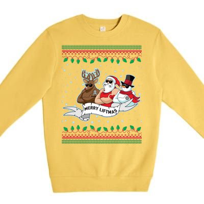 Merry Liftmas Funny Ugly Christmas Sweater Premium Crewneck Sweatshirt