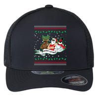 Merry Liftmas Funny Ugly Christmas Sweater Flexfit Unipanel Trucker Cap