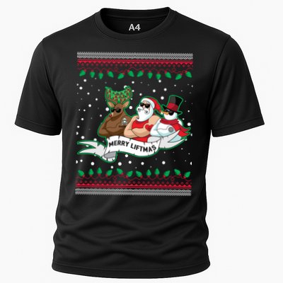 Merry Liftmas Funny Ugly Christmas Sweater Performance Shirt