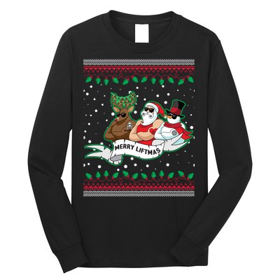 Merry Liftmas Funny Ugly Christmas Sweater Long Sleeve Shirt