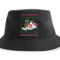 Merry Liftmas Funny Ugly Christmas Sweater Sustainable Bucket Hat