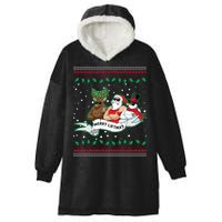 Merry Liftmas Funny Ugly Christmas Sweater Hooded Wearable Blanket