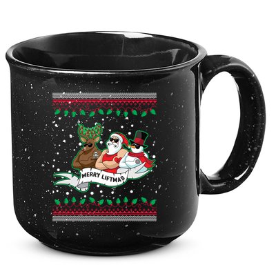 Merry Liftmas Funny Ugly Christmas Sweater 15oz Campfire Ceramic Mug