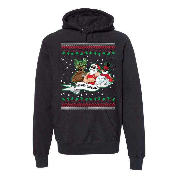 Merry Liftmas Funny Ugly Christmas Sweater Premium Hoodie