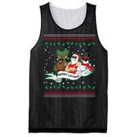 Merry Liftmas Funny Ugly Christmas Sweater Mesh Reversible Basketball Jersey Tank