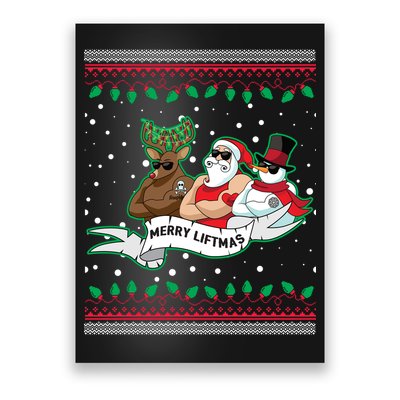 Merry Liftmas Funny Ugly Christmas Sweater Poster