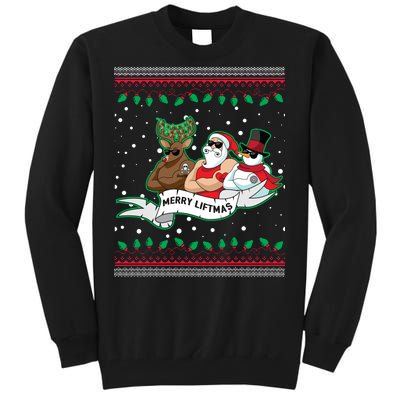 Merry Liftmas Funny Ugly Christmas Sweater Tall Sweatshirt