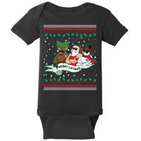 Merry Liftmas Funny Ugly Christmas Sweater Baby Bodysuit