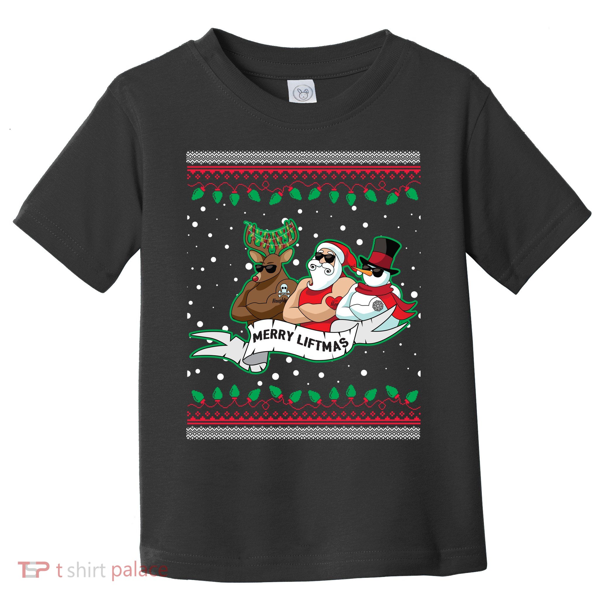 Merry Liftmas Funny Ugly Christmas Sweater Toddler T-Shirt