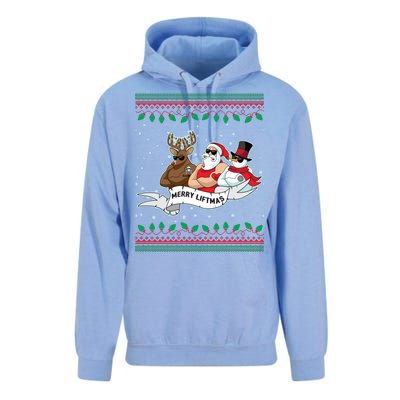 Merry Liftmas Funny Ugly Christmas Sweater Unisex Surf Hoodie