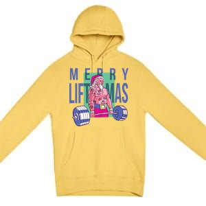 Merry Liftmas Tattoo Santa Premium Pullover Hoodie