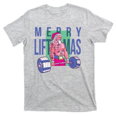 Merry Liftmas Tattoo Santa T-Shirt