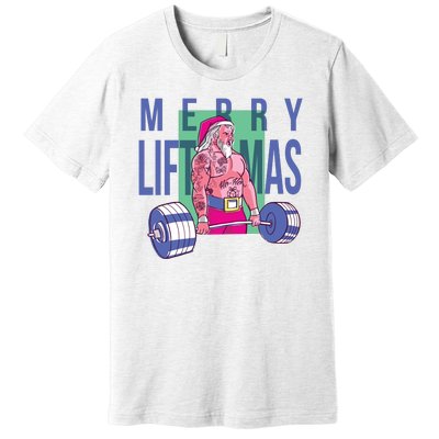 Merry Liftmas Tattoo Santa Premium T-Shirt