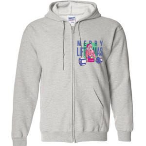 Merry Liftmas Tattoo Santa Full Zip Hoodie