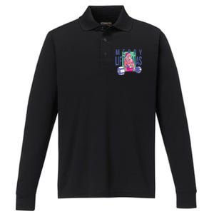 Merry Liftmas Tattoo Santa Performance Long Sleeve Polo