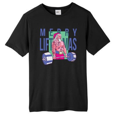 Merry Liftmas Tattoo Santa Tall Fusion ChromaSoft Performance T-Shirt