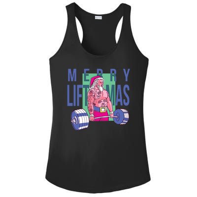 Merry Liftmas Tattoo Santa Ladies PosiCharge Competitor Racerback Tank