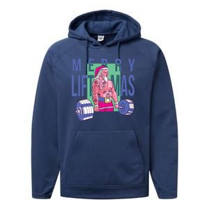 Merry Liftmas Tattoo Santa Performance Fleece Hoodie