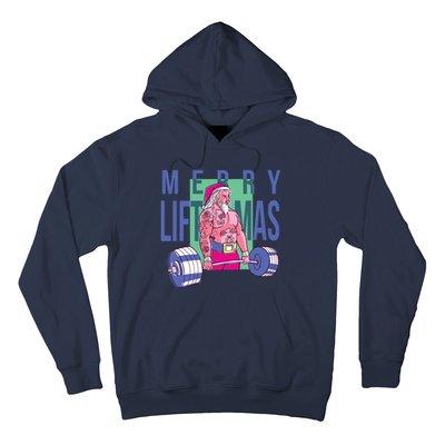 Merry Liftmas Tattoo Santa Hoodie