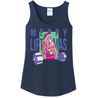 Merry Liftmas Tattoo Santa Ladies Essential Tank