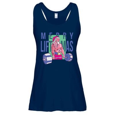 Merry Liftmas Tattoo Santa Ladies Essential Flowy Tank