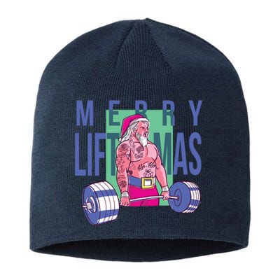 Merry Liftmas Tattoo Santa Sustainable Beanie