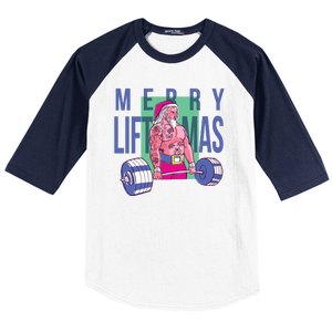 Merry Liftmas Tattoo Santa Baseball Sleeve Shirt