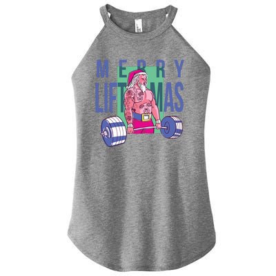 Merry Liftmas Tattoo Santa Women’s Perfect Tri Rocker Tank