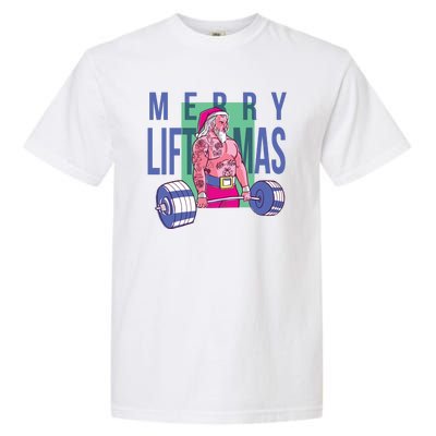 Merry Liftmas Tattoo Santa Garment-Dyed Heavyweight T-Shirt