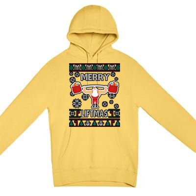 Merry Liftmas Ugly Christmas Premium Pullover Hoodie