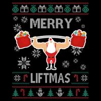 Merry Liftmas Ugly Christmas Cooling Performance Crew T-Shirt