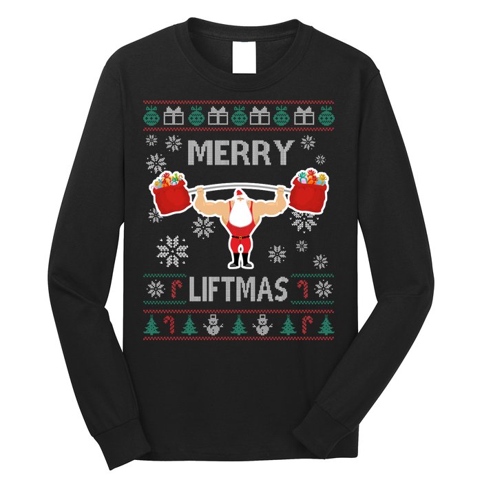 Merry Liftmas Ugly Christmas Long Sleeve Shirt