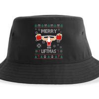 Merry Liftmas Ugly Christmas Sustainable Bucket Hat