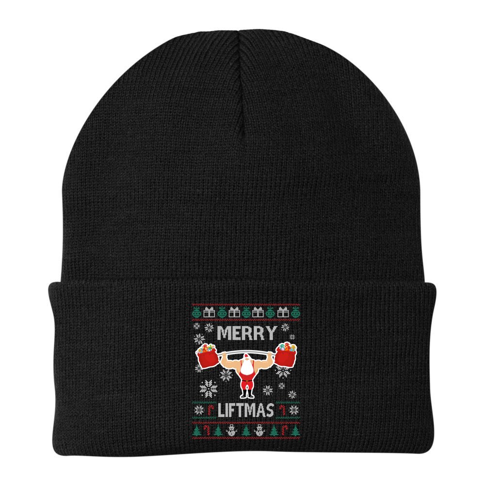 Merry Liftmas Ugly Christmas Beanie