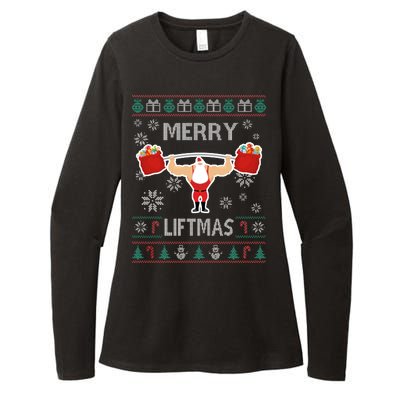 Merry Liftmas Ugly Christmas Womens CVC Long Sleeve Shirt