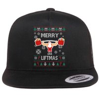 Merry Liftmas Ugly Christmas Flat Bill Trucker Hat