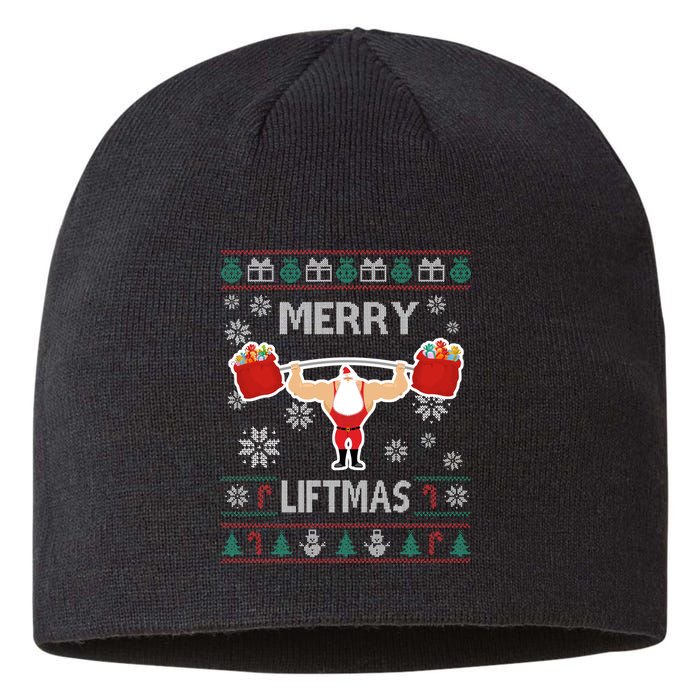 Merry Liftmas Ugly Christmas Sustainable Beanie