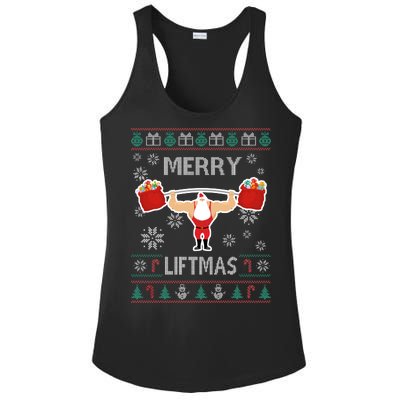 Merry Liftmas Ugly Christmas Ladies PosiCharge Competitor Racerback Tank