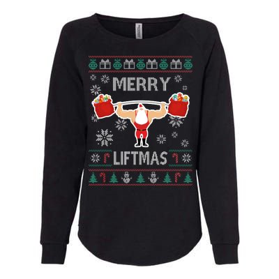 Merry Liftmas Ugly Christmas Womens California Wash Sweatshirt