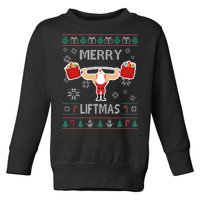 Merry Liftmas Ugly Christmas Toddler Sweatshirt